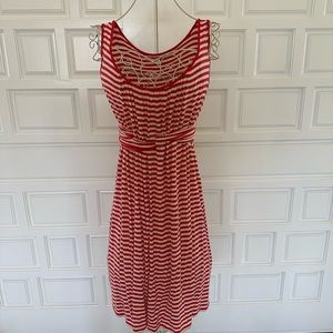 Max Studio, size small orange and white stripped dress.
